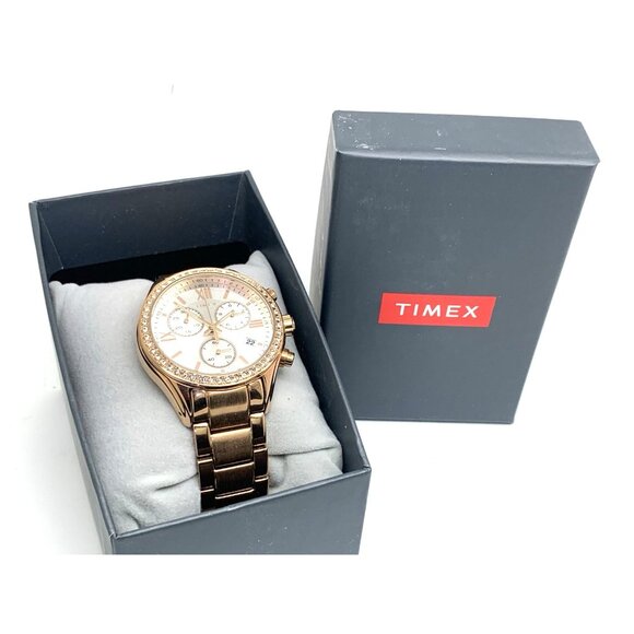 Timex Women's Watch TW2V57900 Quartz Chronograph Silver Dial Rose Gold 38mm - Picture 3 of 15